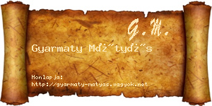 Gyarmaty Mátyás névjegykártya
