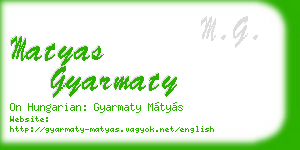 matyas gyarmaty business card
